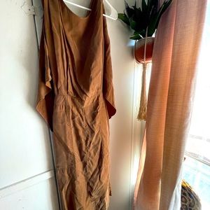 Suade tan midi dress